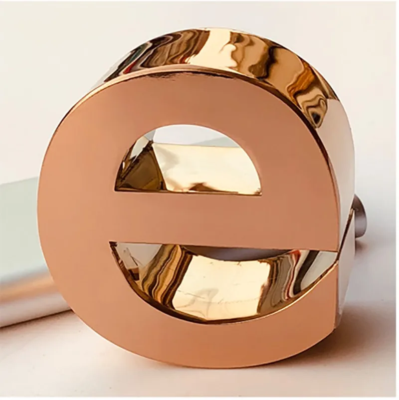 自定义玫瑰金颜色涂层金属字母标志 3d 不锈钢字母标志