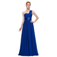 

New Fashion One Shoulder Chiffon Evening Dresses Ruffled Evening Gowns