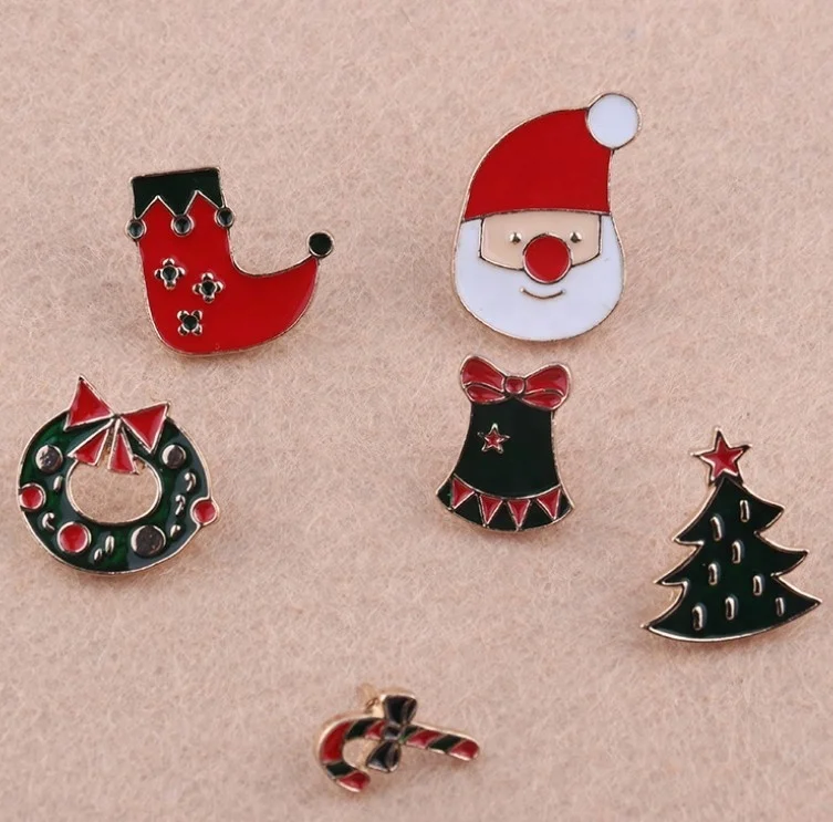

Hot sale metal enamel santa claus brooch pin lapel pin