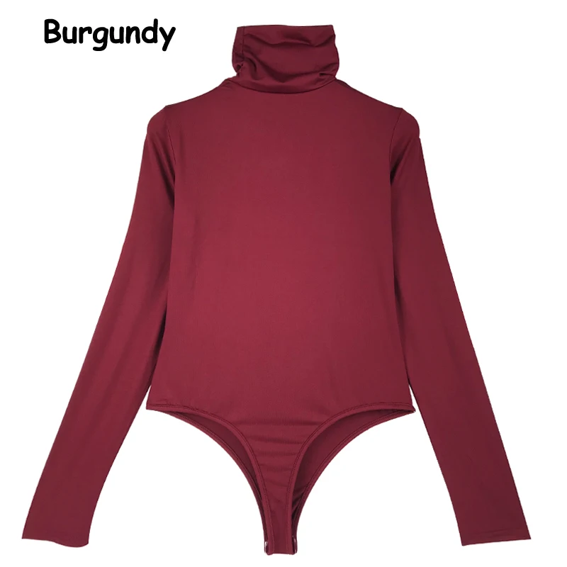 
2020 Wholesale Sexy Female Clothing Turtleneck Long Sleeve Black Fashion Bodysuit For Womens 