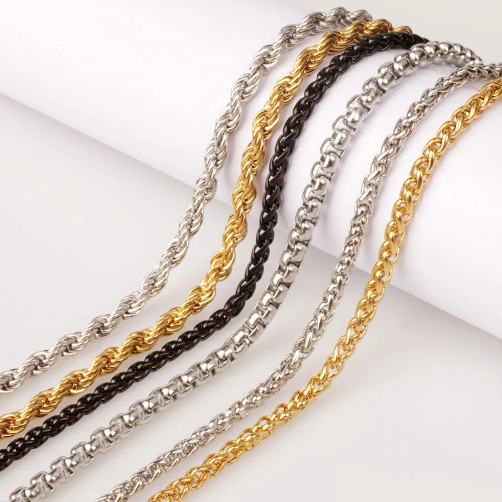 

Cheap Popular Jesus Cross Neck Chain Golden Plated Stainless Steel Link Chain, Steel;black;gold