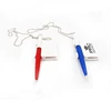 Promotion custom logo stick-on wall table pens with coil and plastic base for bank