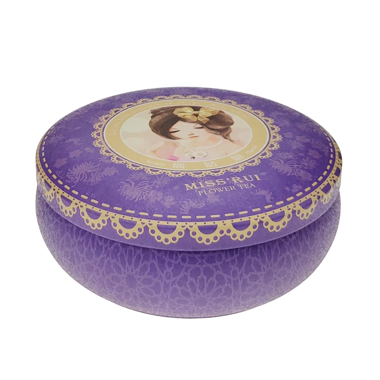 
110*58mm wholesale custom print short round metal candle tin box 