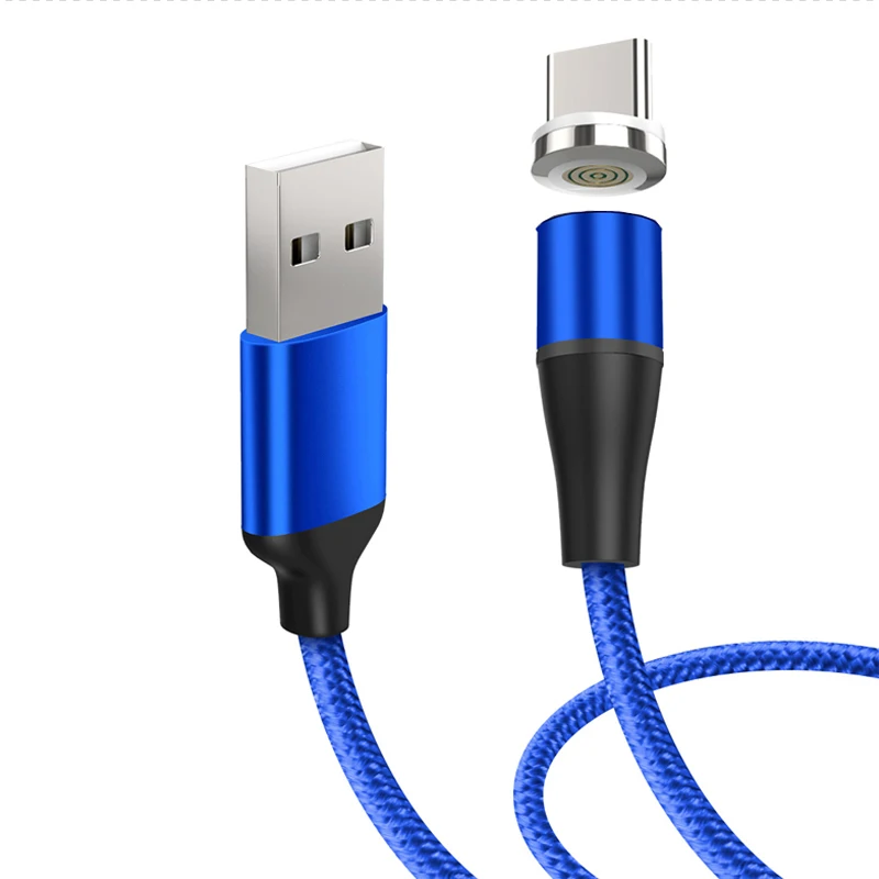 

High Speed 3A data and charging Type C magnetic usb charger cable, Black, blue, silver, red