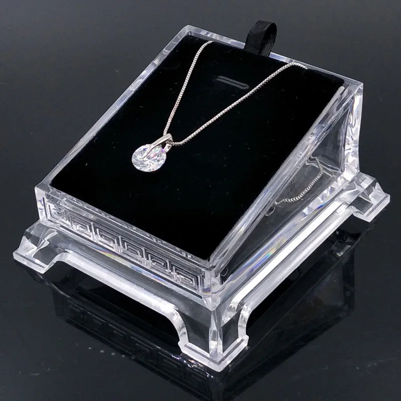 

transparent necklace holder necklace box necklace earring jewelry holder box free sample free shipping made in yiwu