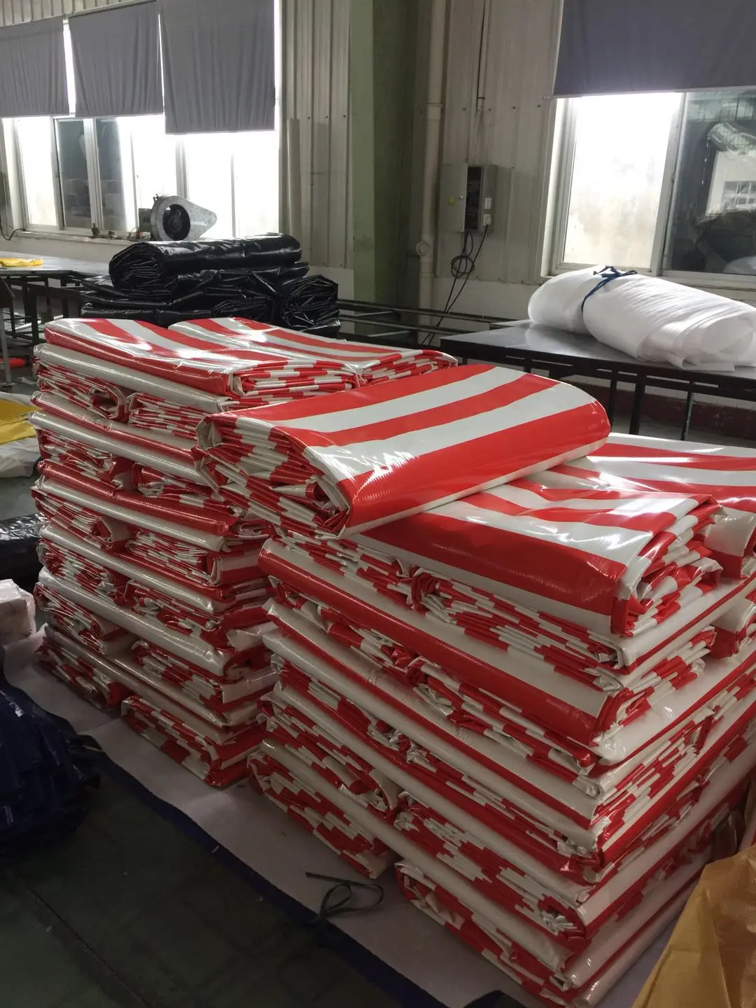 
PVC striped fabric market stall tarpaulin for tent for awnings 