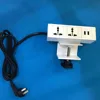 white clamp on desk edge bracket socket with two universal power socket two usb charging /tabletop power usb electrical socket