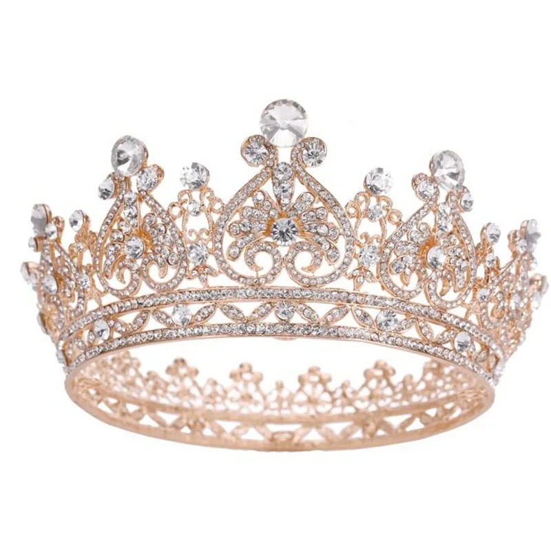 

Full round crown queen rhinestone tiara wedding hair accessories