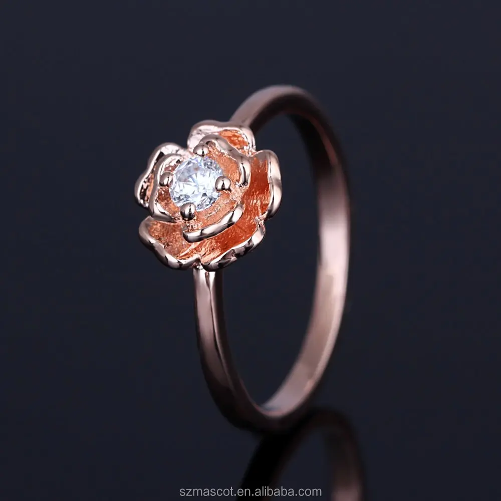 

Small Rose Shape 2018 New Design 24 K Rose Gold Plated Ring