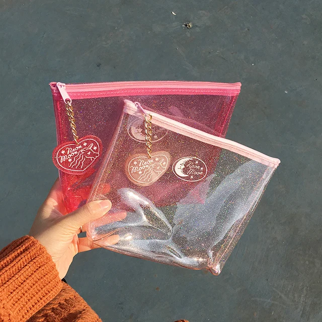 clear glitter purse