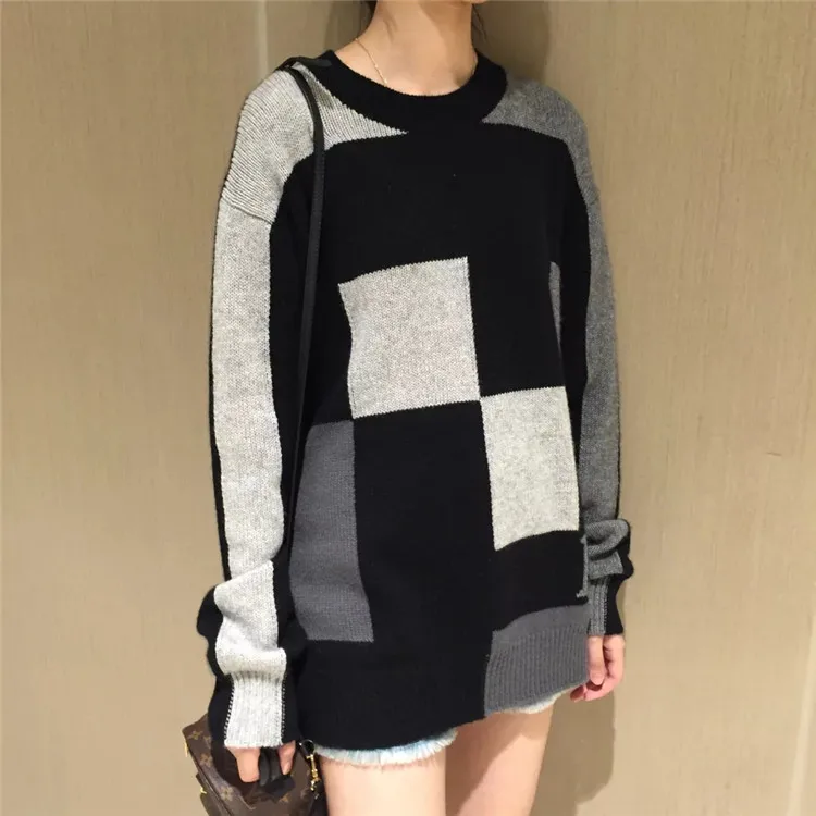 

Wool Cashmere Cardigans Sweater Designs Black Women Knitted Pullover Winter Sweater, Customized