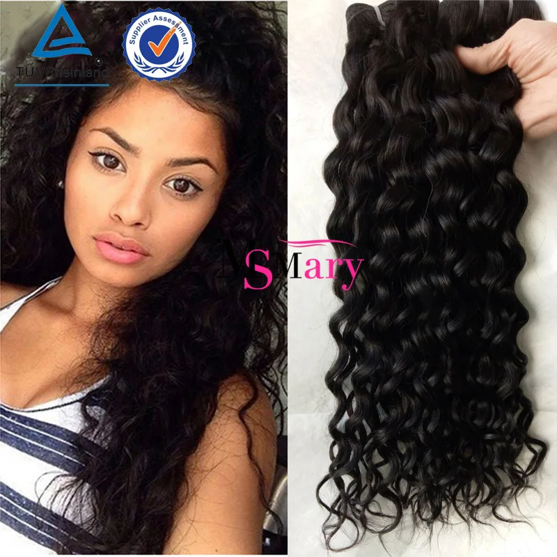 

Water Wave Top Grade Brazilian Virgin Hair Unprocessed Natural Wave Black Color 100 Human Hair Weave, Natural color #1b