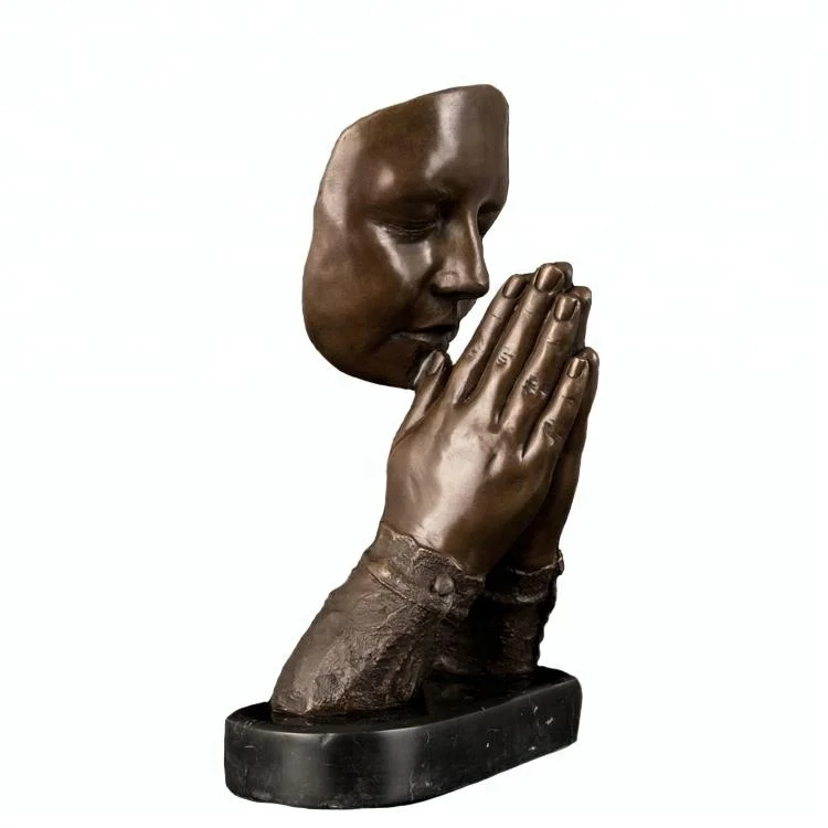 

DS-611 Bronze Female Piety Prayer Bust Sculpture Abstract Praying Woman Bronze Statue Figurines for Home Decoration