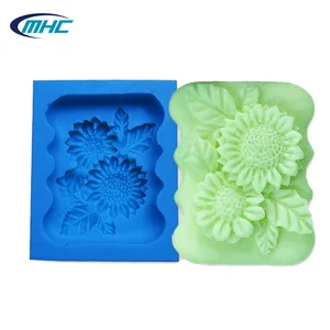 Image of Charming sunflower custom silicone soap molds, cake candle clay decoration