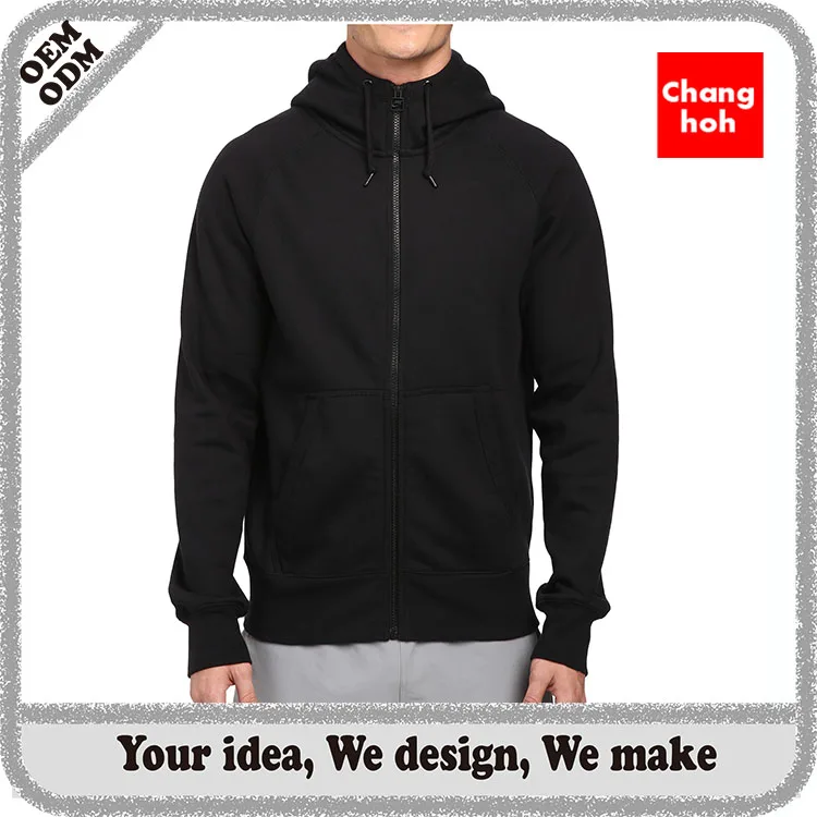 Kelas berat hitam polos hoodie-Hoodies & kaus-ID produk 