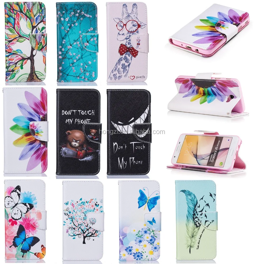 

Flower Leather Wallet Phone Case For Samsung Galaxy Grand Core Prime J5 Prime phone bag