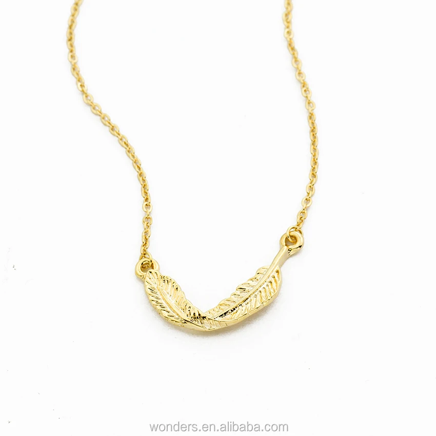 

Jewelry fashion Feather necklaces womens jewellerygold plating
