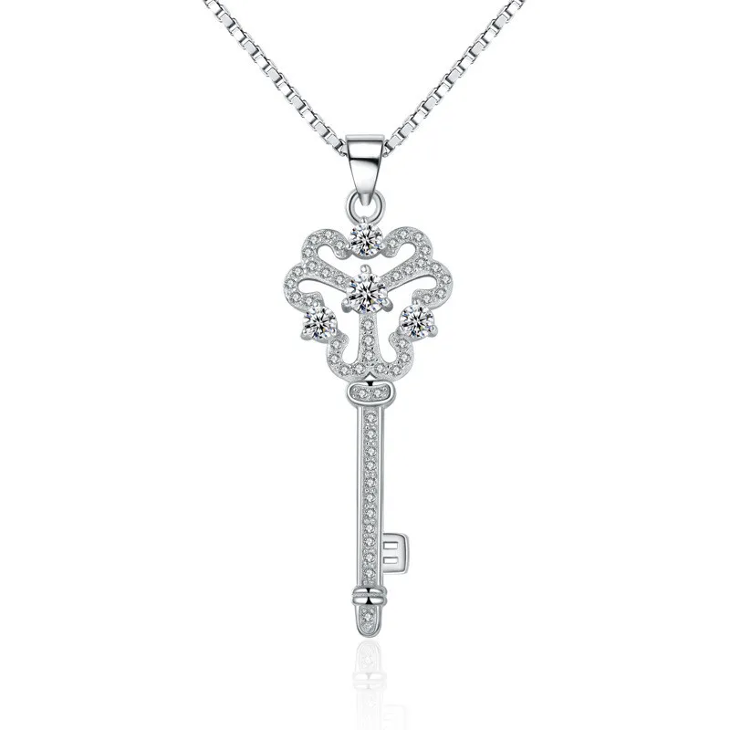 

Luxury brand fashion stylish sterling silver chain necklace for women