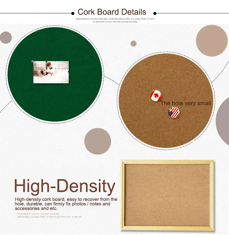 Natural Wood Frame Cork Bulletin Board Office Supplier 20 30cm