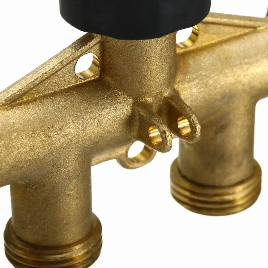 Brass 4 way garden hose tap connector for splitter