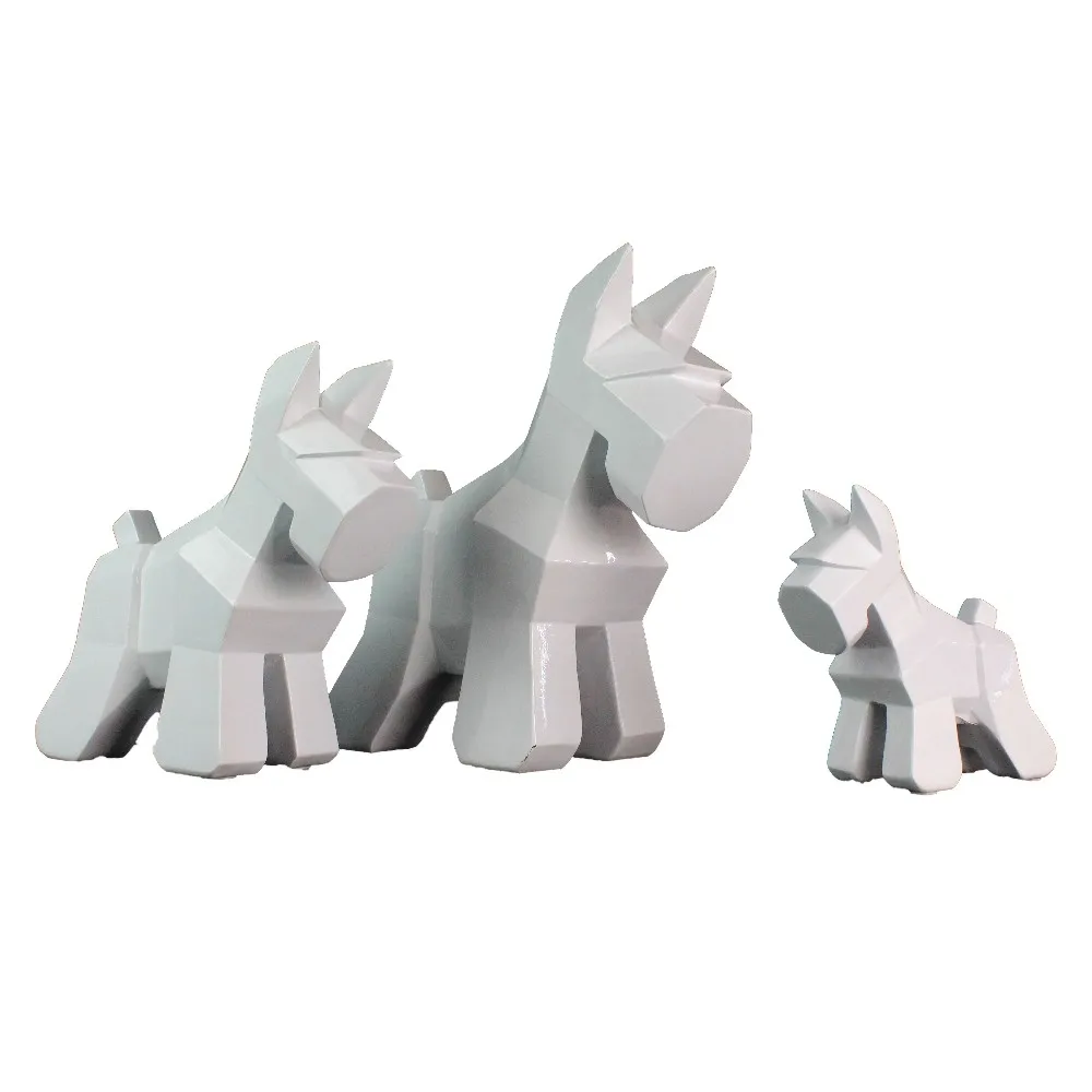 Nordic Style White Animal Figurine cats sculpture Resin Home Decor details