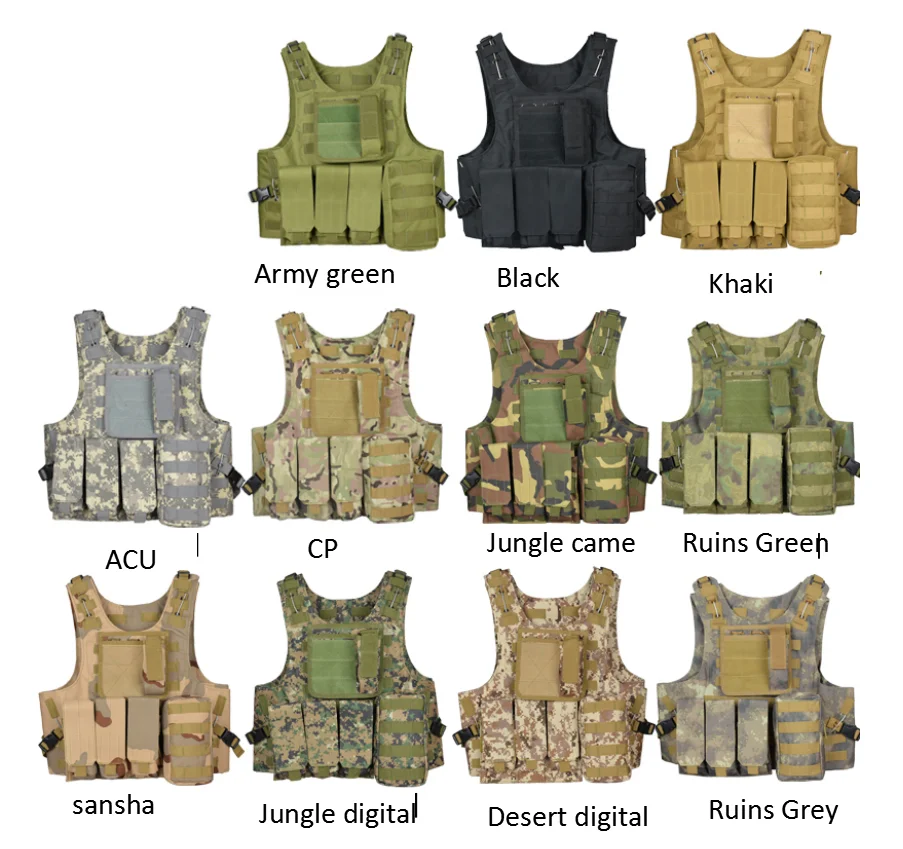 Military Army Molle Police Tactical Combat Vest For Shooting And ...