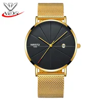 

NIBOSI 2321 Ultra Thin Mens Branded Luxury Wrist Watch NIBOSI Watch 2321 Gold Hands