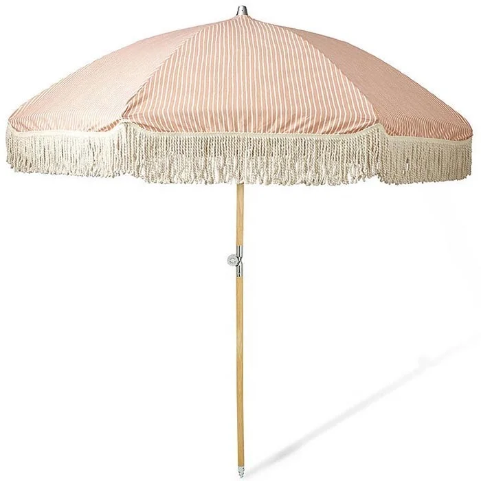 Custom Printing Large Luxury Fancy Beach Umbrella Screw With Tassels