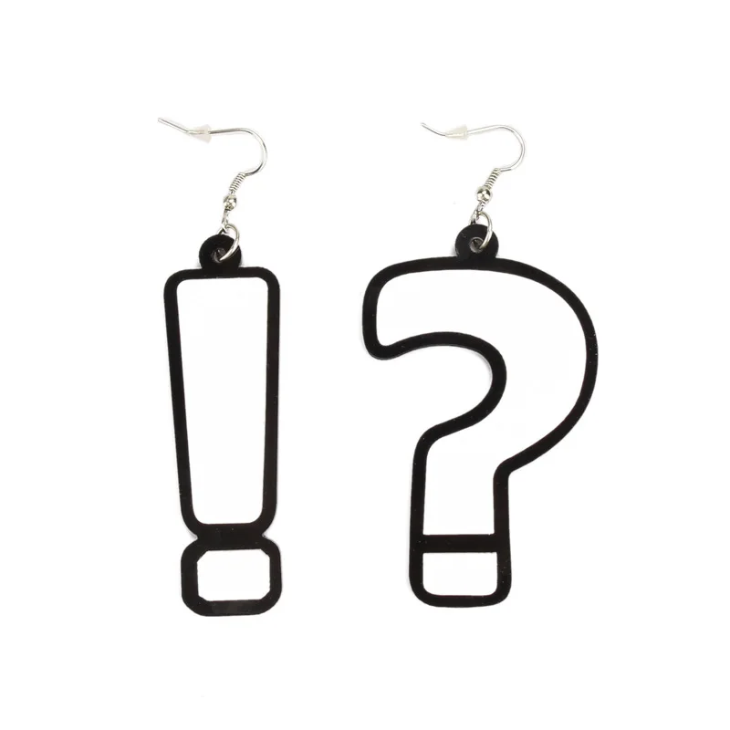 

Hook Drop Earrings Question Mark&Exclamation Mark Fashion Big Long Drop Earrings Jewelry For Girl Wholesale Earring wholesale