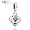 925 Sterling Silver Jewelry Baby Step on Heart Silver Charm Pendant