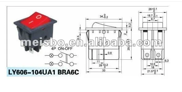 Six Pin On-off Arcolectric Rocker Switch - Buy Arcolectric ... six lead motor wiring diagram 