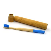 

Custom natural wooden handle bamboo toothbrush travel case for adult