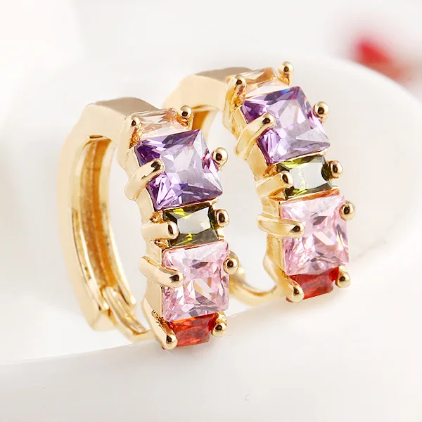 

Multi color crystal earring stud earring for women fashion earrings