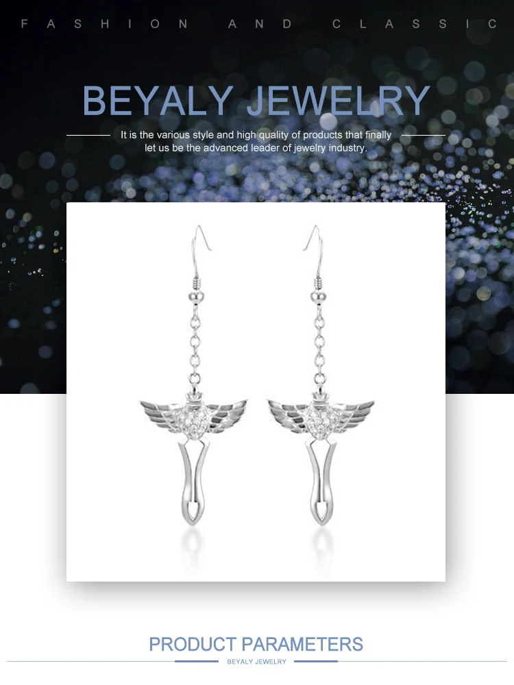 product-BEYALY-Fashion Bird Silver Custom Hanging Cross Earrings For Men-img