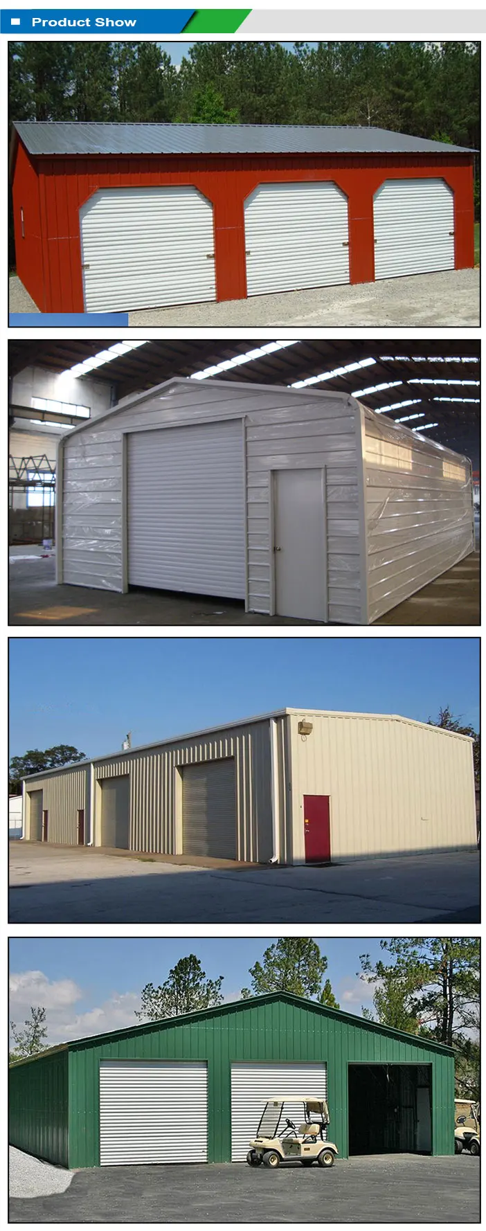 Galvanized steel shed small car garage for parking