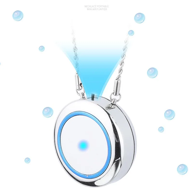 Portable Wearable Necklace Air Purifier Usb Ionizer Personal Air