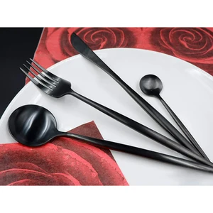 Image of Free sample titanium plated black 18/10 stainless steel cutlery for wedding