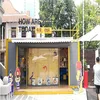 Container flower used for coffee shop
