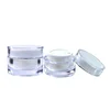 Free sample empty 5ml 15g 30g 50g 100g white black round and square shape acrylic jar for skin care cream