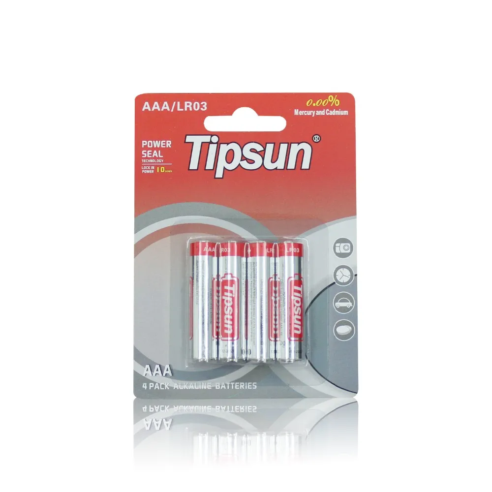 Tipsun 1.5v Aaa Lr03 Alkaline Battery For Clock 4pcs Card Pack Buy