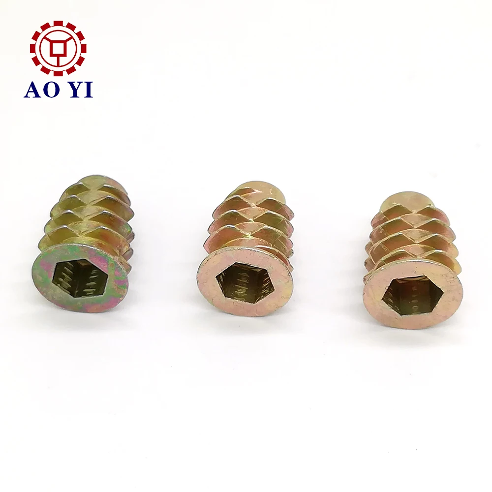 
Metal barrel hex socket m8 insert nut for wooden furniture 