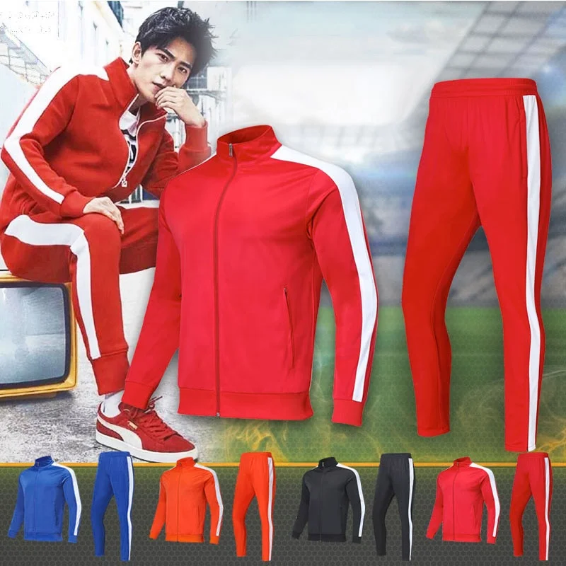 

Shinestone men adults kids Sportswear custom design sports track suits jogging suits 4XS-5XL track suit in sport, Orange black red navy