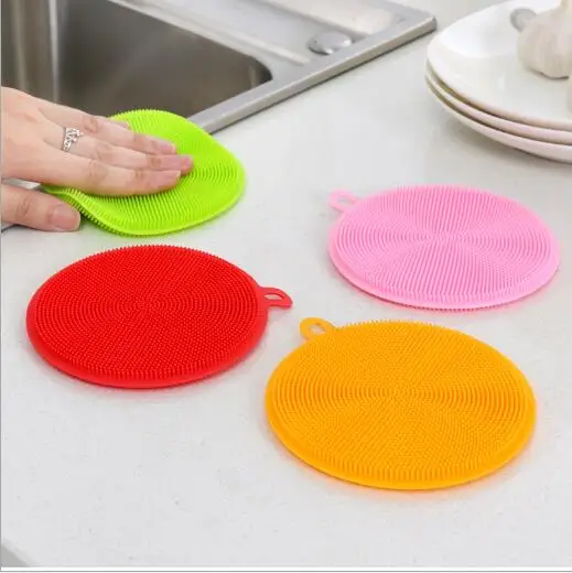 

Multi-functional silicone dishwashing brush thickening cleaning decontamination wipe kitchen rag