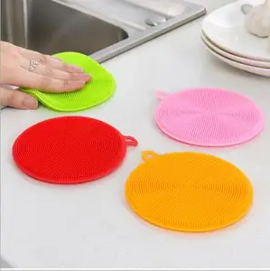 Image of Multi-functional silicone dishwashing brush thickening cleaning decontamination wipe kitchen rag