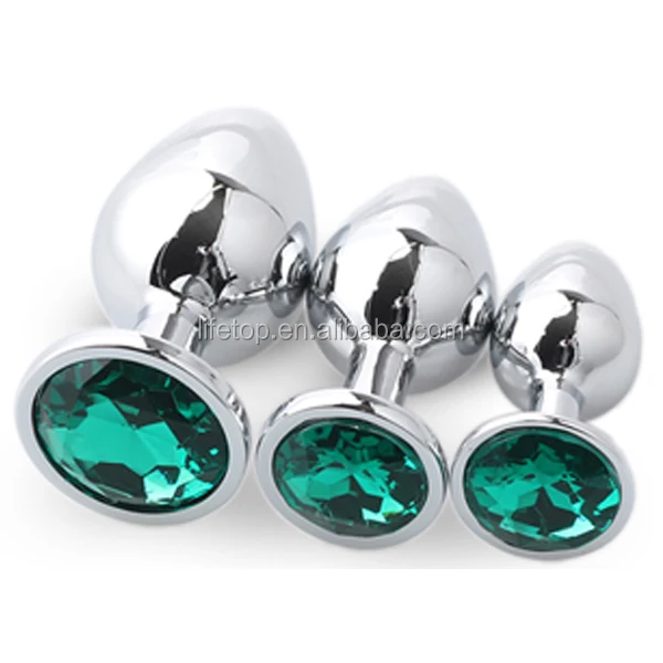 3pcsset Colorful Stainless Steel Crystal Metal Anal Plug