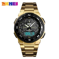 

SKMEI 1370 Chronograph Sports Watches Men Full Steel LED Military Men Wristwatches Clock saat