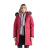2019 fashion embroidery pattern ladies warm clothing long down jacket with hoodie