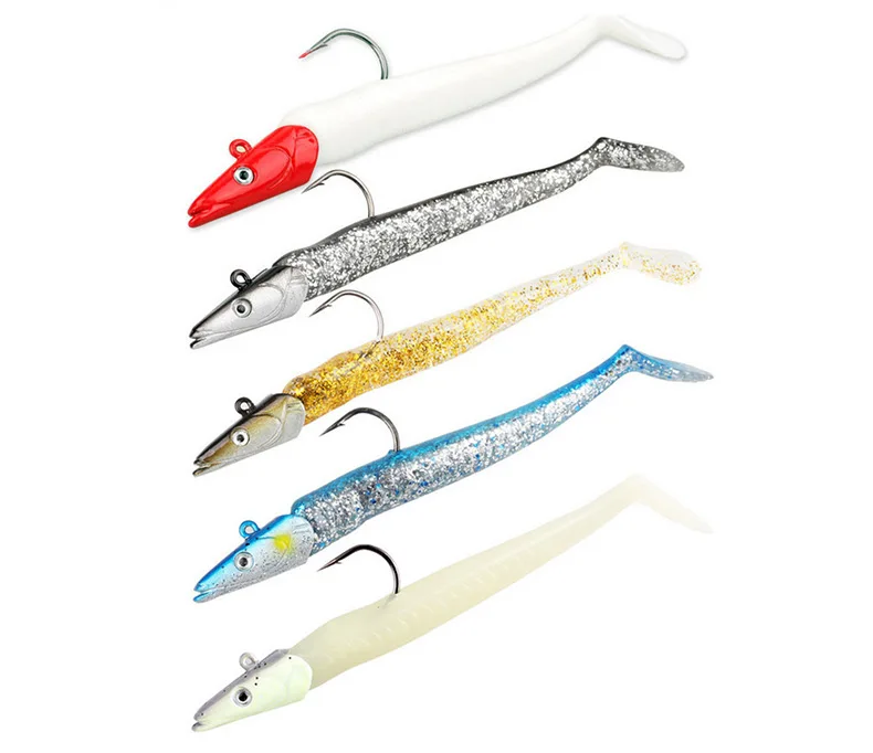 

Fulljion 11cm/19g Soft Jig Fishing Lure De Plantilla Peche Pesca Lead Fish Lure with Single Hook Saltwat Jig Lure Tackle, 5 colors