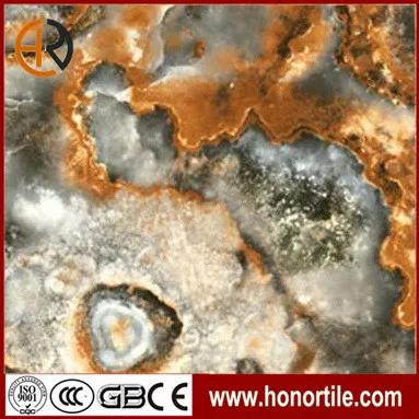 Agate effect onyx standard floor tile thickness 10mm made in china marble porcelain tiles