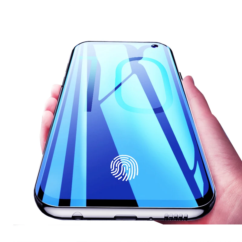 Unlock fingerprint recognition curve tempered glass screen protector for Samsung S10 S10lite S10Plus full protector glass film
